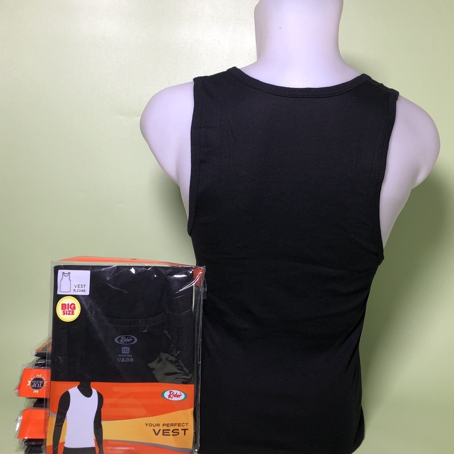 Kaos Singlet Rider Big Size R 224  BSW Hitam ISI-1 PCS bahan 100% katun