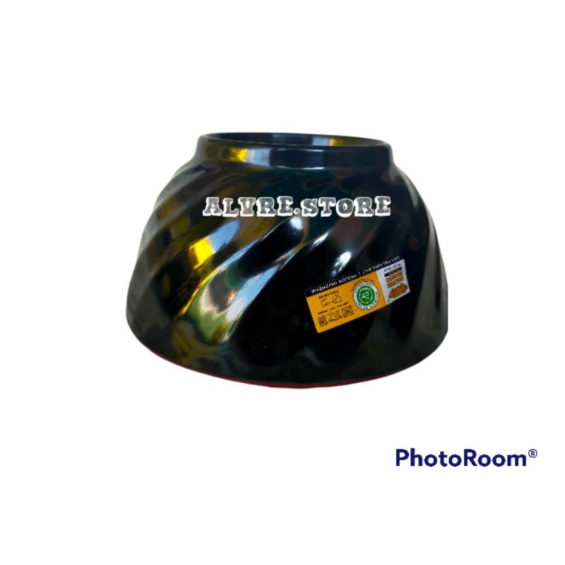 W06A3 Mangkok Ulir Miring 6inch 2 warna Merah-Hitam Golden Dragon - Mangkok Baso/Mie Ayam/Sop buah