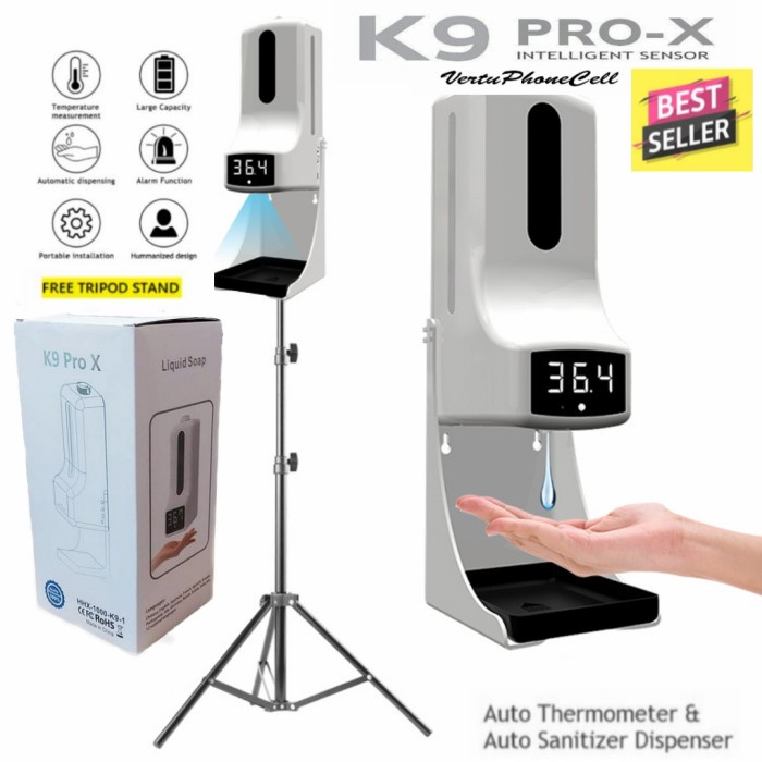 terbatas K9 Pro X Thermometer Infrared Handsanitizer Otomatis Dispenser Limited