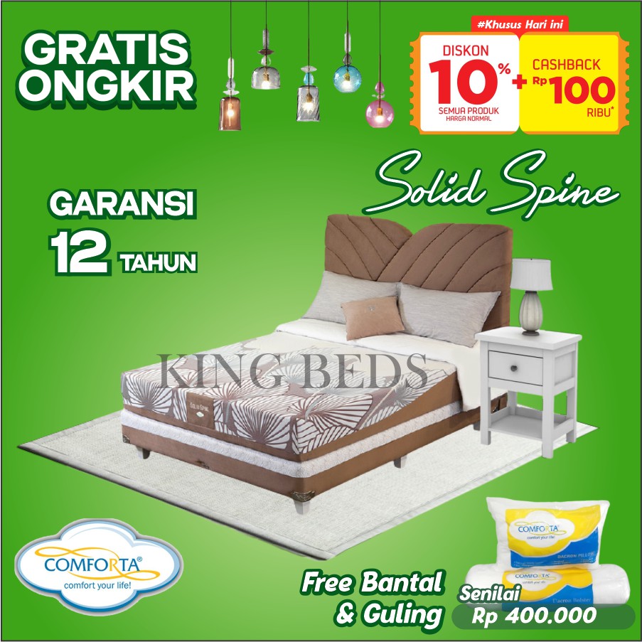 Comforta Spring Bed Solid Spine Full Latex Bed Set 160 180 200 100