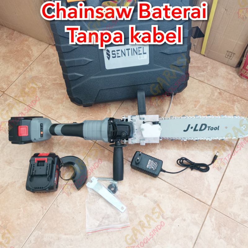 Komplit Cordless mesin gerinda chainsaw tanpa kabel cordless gerinda chainsaw gurinda chainsaw baterei baterai