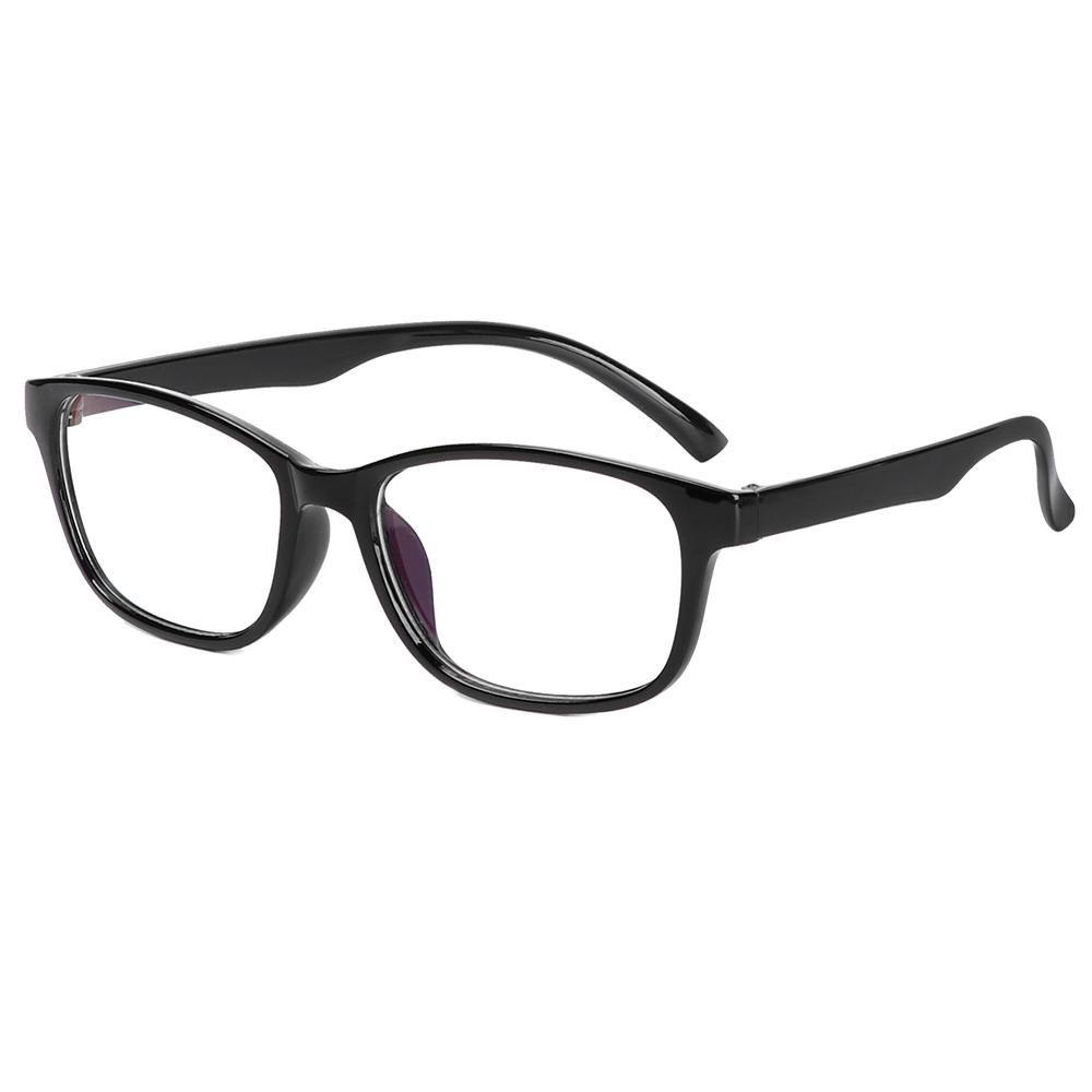 Frame Kacamata Hitam Mata Populer Square Flat Mirror Clear Lens Kacamata Resep