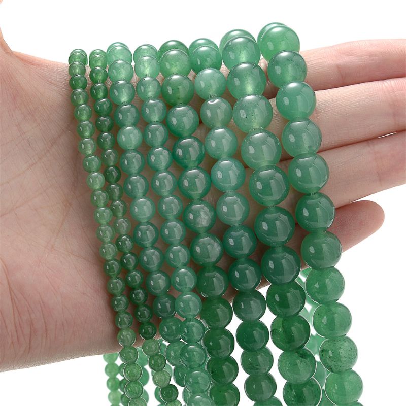 Grosir Bahan Craft Manik Batu Alam Green Aventurine 4/6/8/10mm