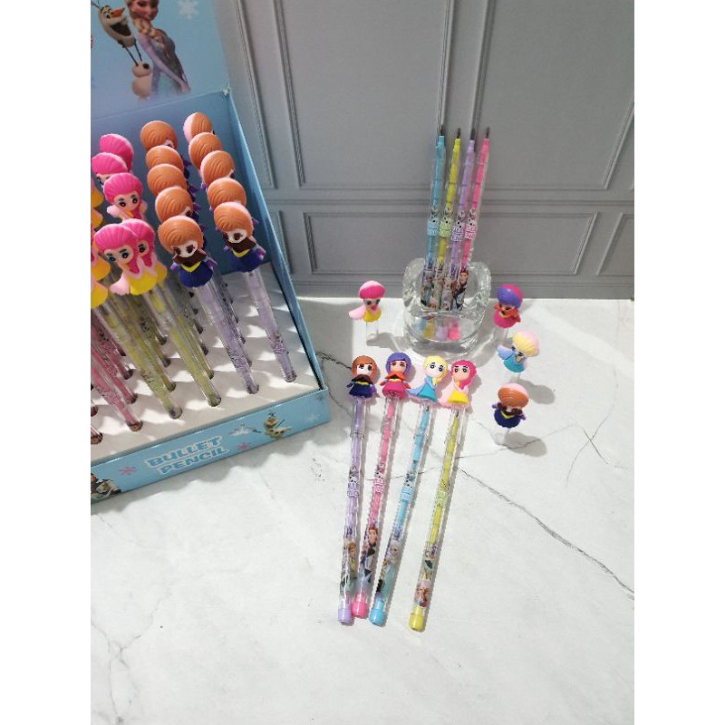 (48pc/56pc) pensil lantu susun/pensil susun karakter/pensil cabut/LANTU 1BOX BESAR-FROZEN
