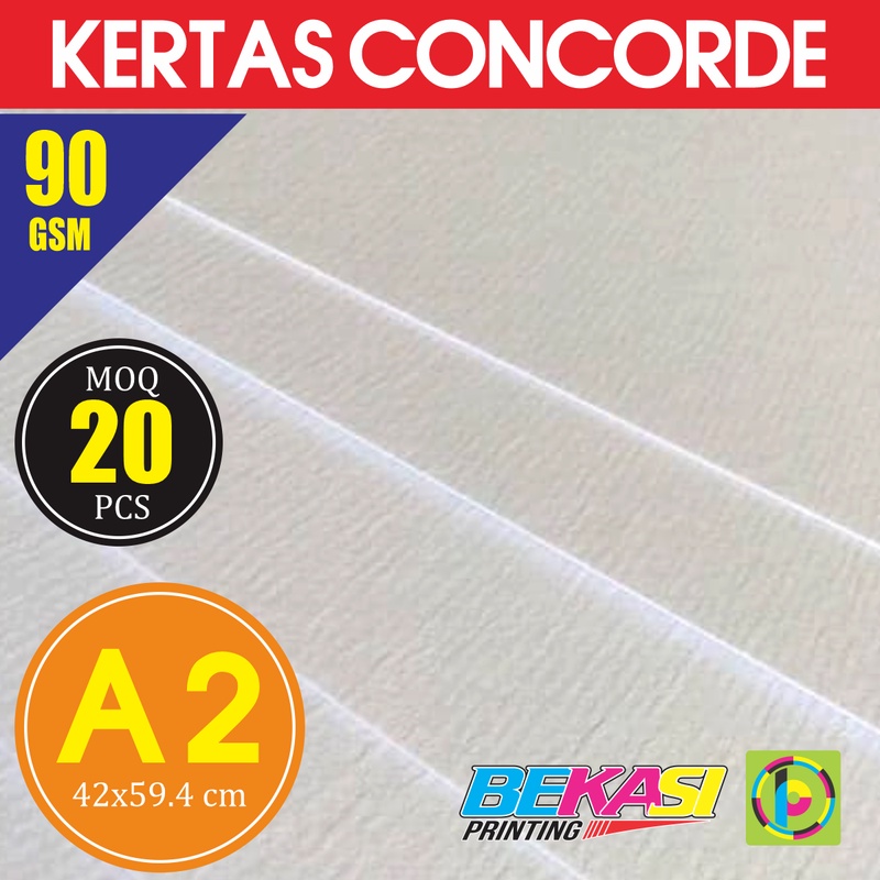 

Kertas Concorde Putih Tipis 90 GSM Ukuran A2 42x59.4 cm Re-pack