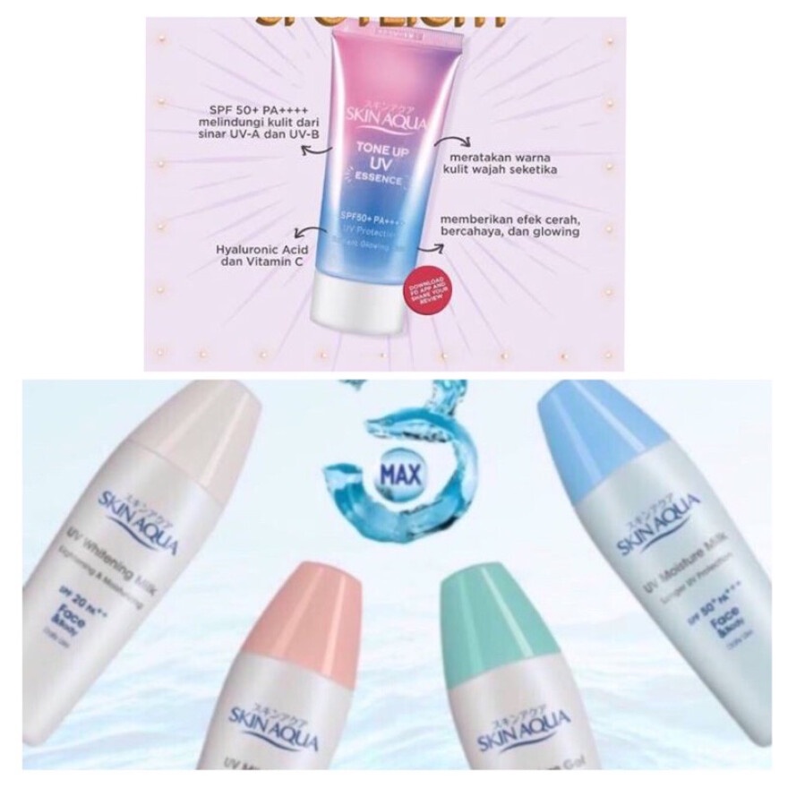 Skin Aqua UV Sunscreen Milk SPF 50 (Putih)