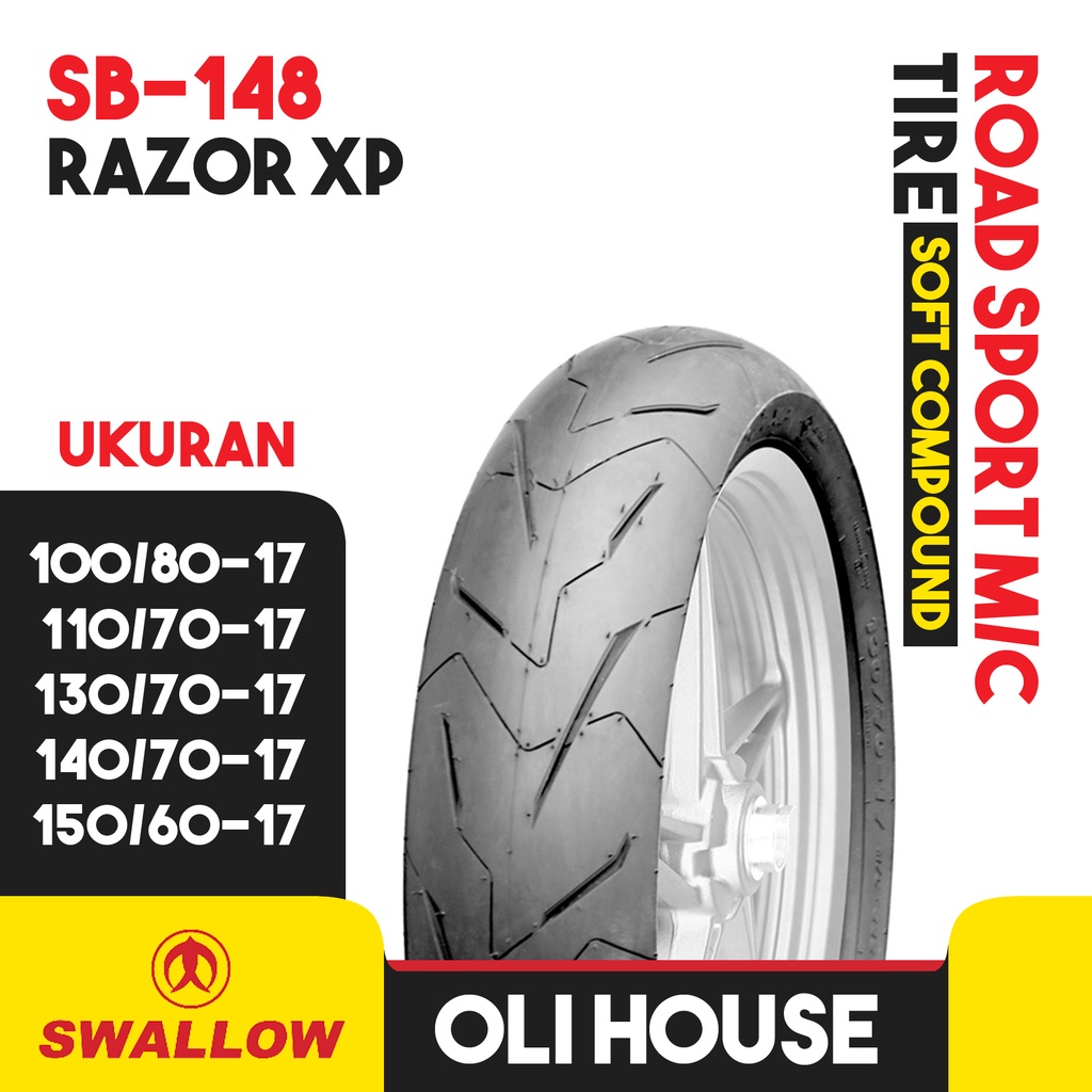 Ban Luar Swallow Soft Compound SB-148 Razor Ukuran 100/80 110/70 130/70 140/70 150/60 Ring 17 Tubele