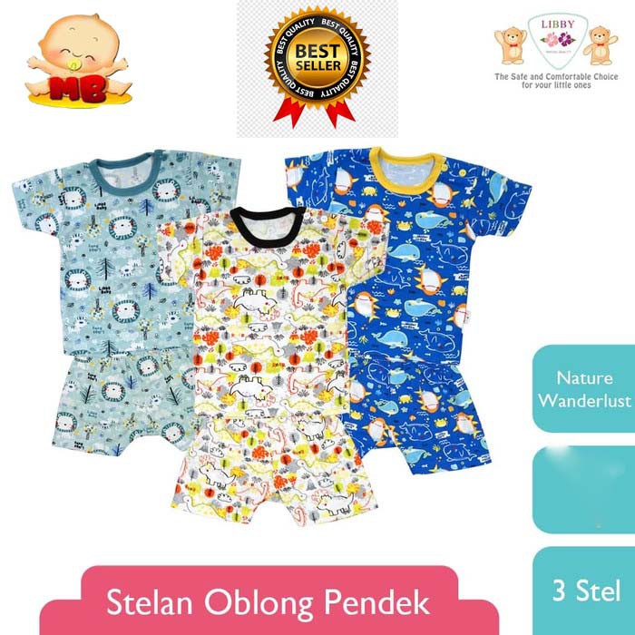 LIBBY BAJU BAYI SETELAN OBLONG PENDEK Anak Bayi Setara Velvet