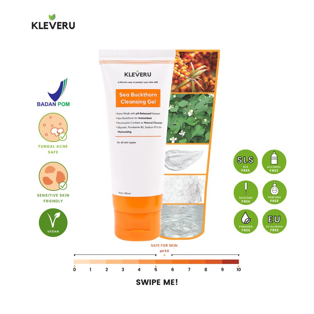 [BPOM] KLEVERU Sea Buckthorn Series | Cleansing Gel | (Essence Toner CLEARANCE)