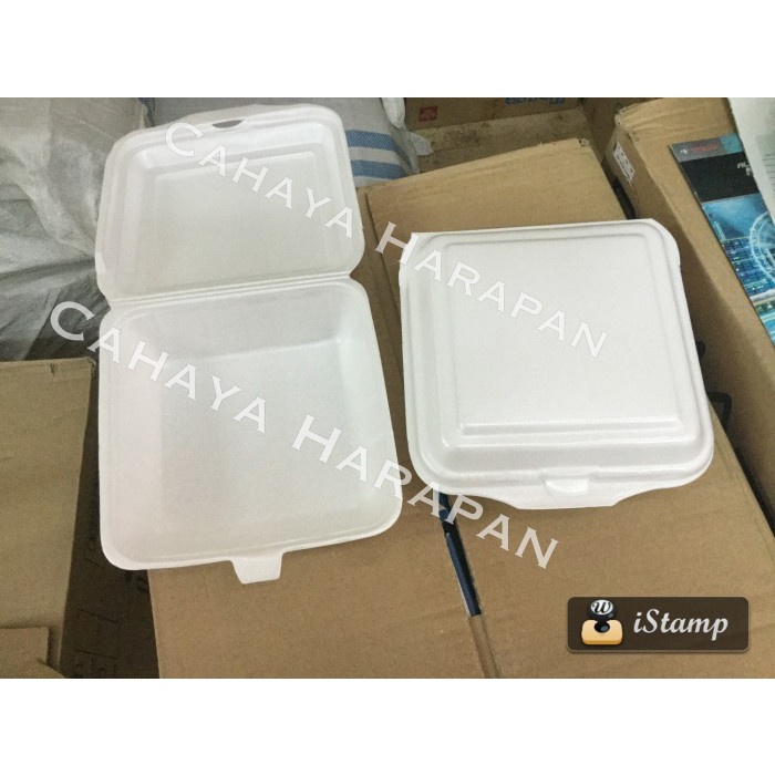 

Senikertas- Styrofoam/ Sterofoam Tf3 Polos Persegi - Box Nasi -Kertas-Seni.