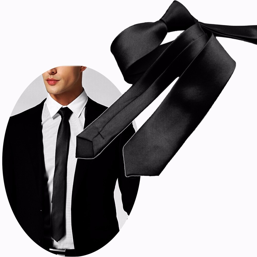 Venants Shop Dasi Formal Pria Hitam Bahan Satin Tyrone