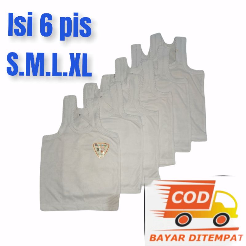 6 pis singlet putih melati baby terlaris