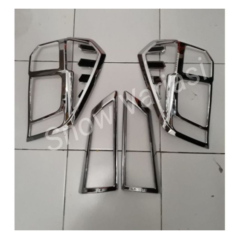 Paket Garnish Depan Belakang Calya Sigra 2016 2018 Chrome Emboss