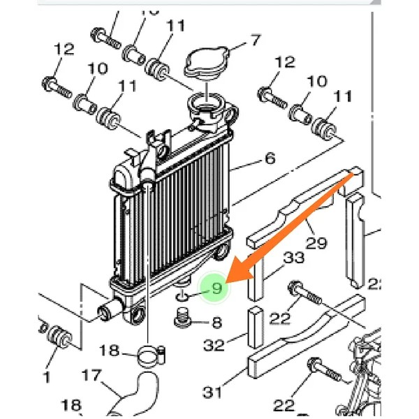 KARET ORING O RING BAUT RADIATOR BAWAH XEON KARBU RC GT 125 AEROX 125 ORI YGP 44D-E2843-00