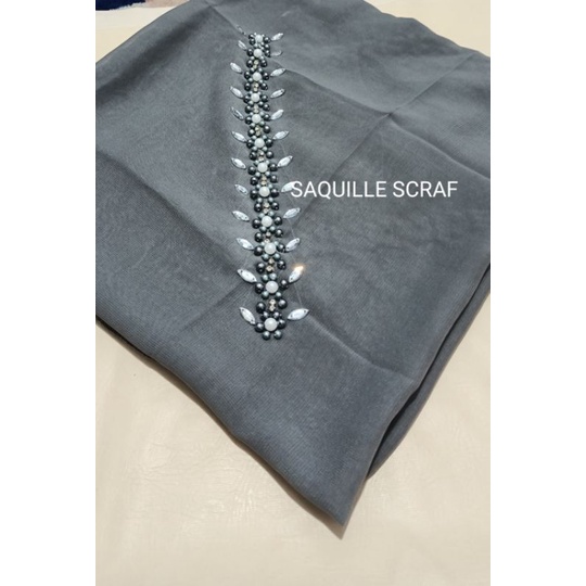 segiempat bella square payet mutiara permata/jilbab segiempat bella square bando payet/hijab bella-ABU TUA