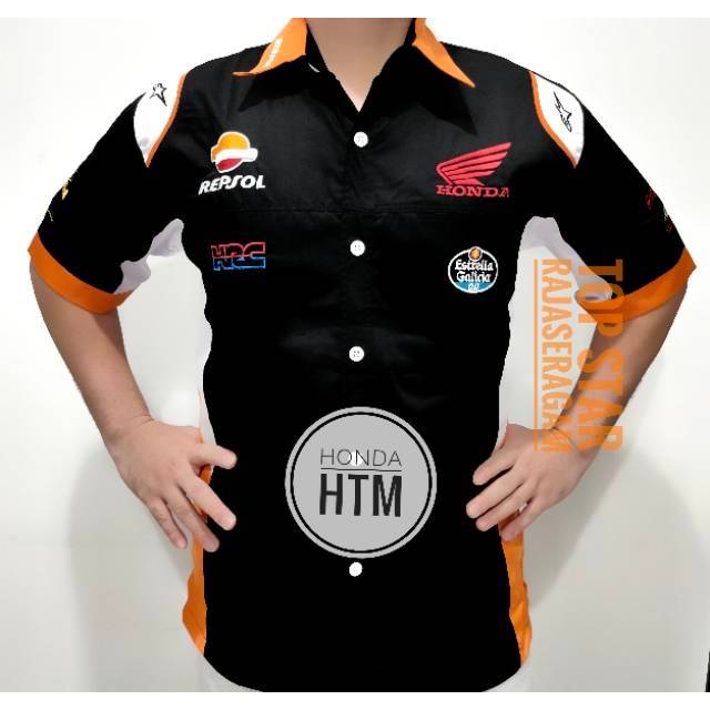 Baju Seragam Otomotif Honda, Baju Komunitas Moto GP, Kemeja Bordir F1