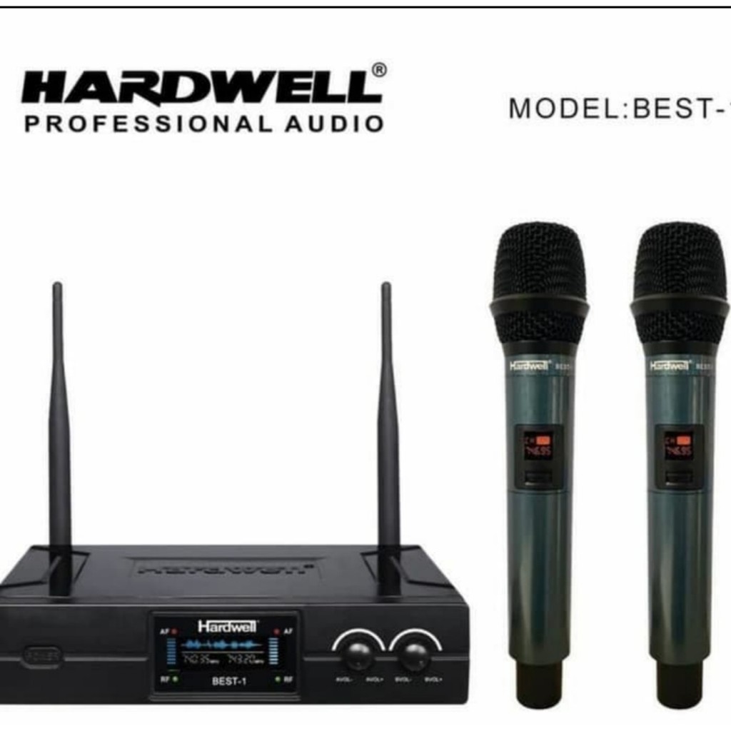 Mic Wireless Hardwell BEST 1 Dual Handle Original Mic Terbaik