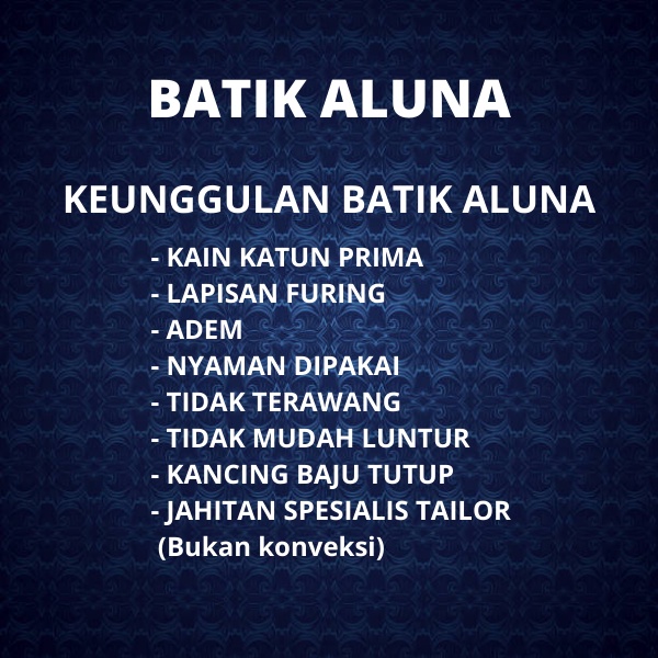 Baju Batik Pria Lengan Panjang Modern Terkini Reguler Fit Full Furing Original Prabuseno Keratonan Solo Produksi Batik Aluna PCW 102-5