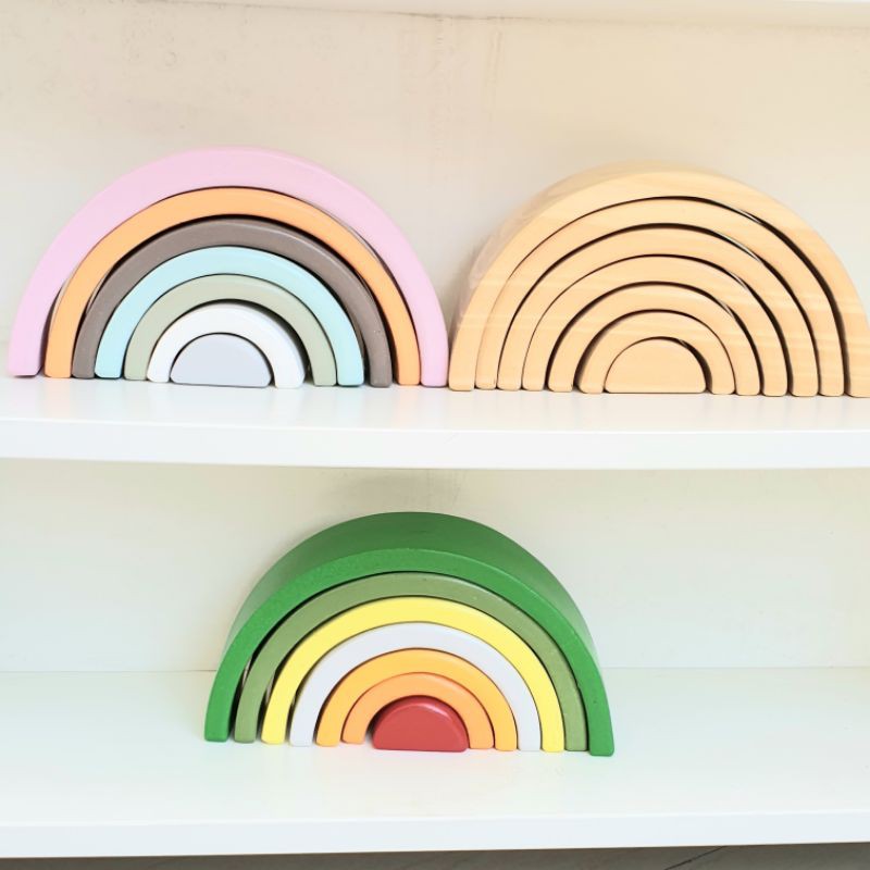 nafisah edutoys RAINBOW  BLOCK BLOCKS PREMIUM mainan menyusun balok pelangi montessori aparatus