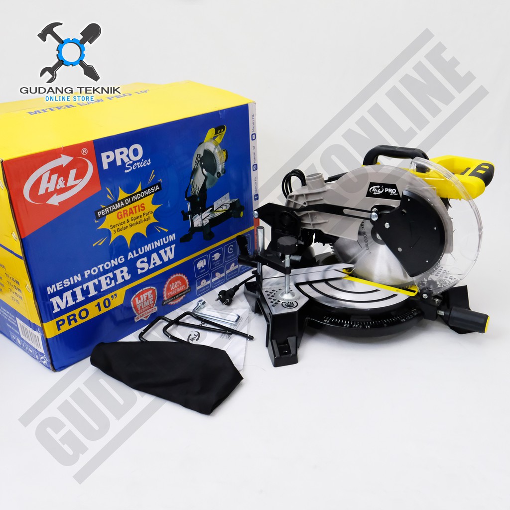 Mitter Saw 10&quot; HL HNL H&amp;L PRO / Mesin Potong Aluminium 10 Inch - Miter Saw Gergaji Aluminium HNL