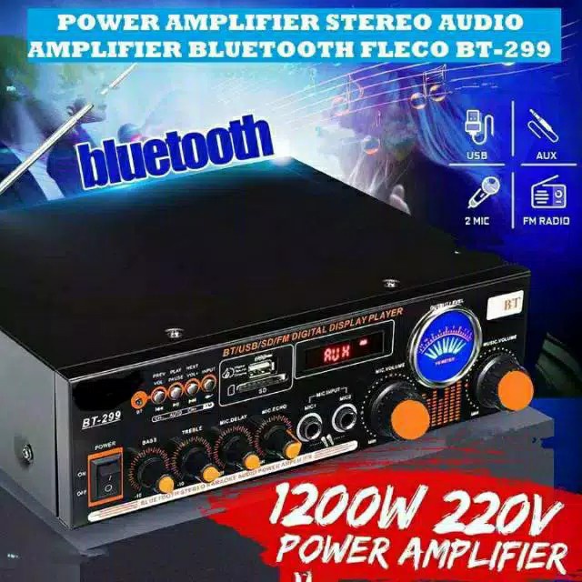 COD Power amplifier Fleco BT-299 Ac dan DC Ampli Bluetooth BT 299//AMPLI KARAOKE//AMPLI SALON AKTIF//AMPLI MURAH