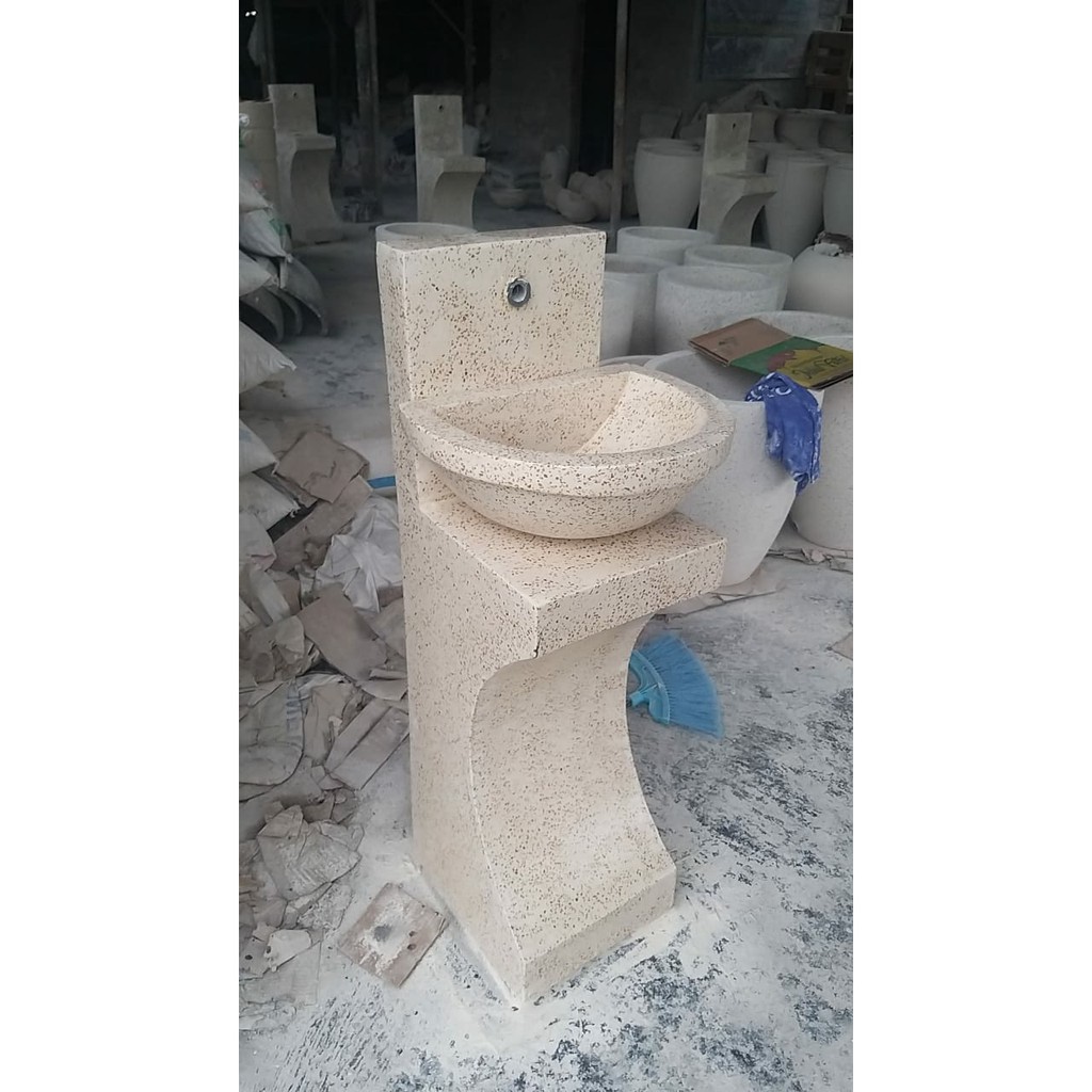 Wastafel Teraso finishing bintik memberi kesan mewah kamar mandi anda