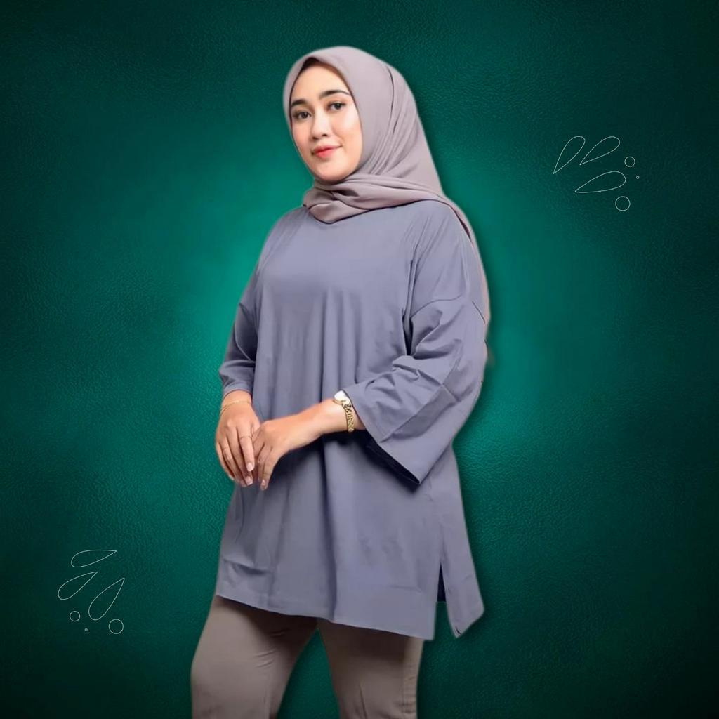 Charyatink - Atasan Tunik Polos Wanita Bahan Babyterry Premium M/L/XL/XXL Isi 5 Pcs