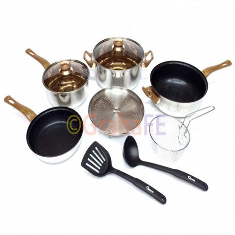 Oxone Set Panci Wajan Stainless Steel - Basic Cookware Set OX-911