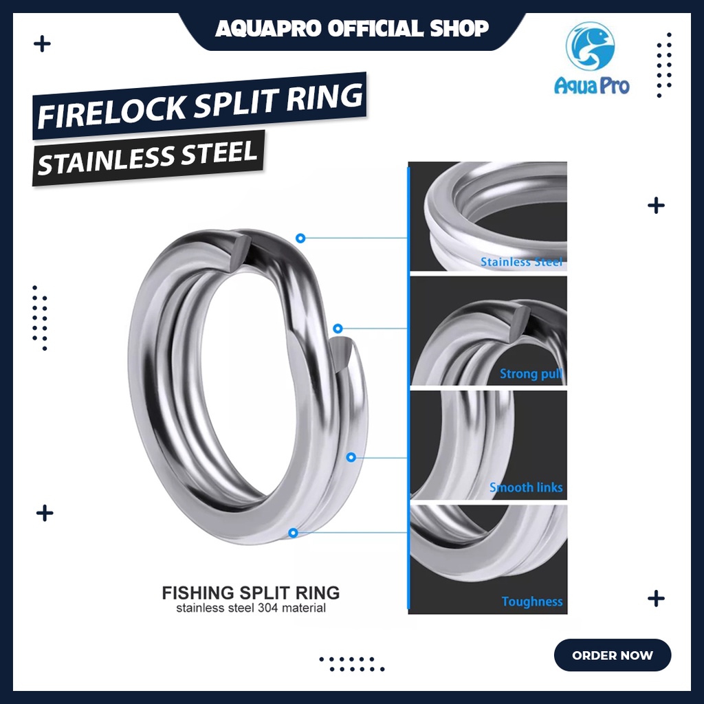 Split Ring - Solid Ring - Rolling Swivel Pancing Firelock Stainless Steel Split Ring Diameter Memancing Ring Konektor Fishing Aksesoris