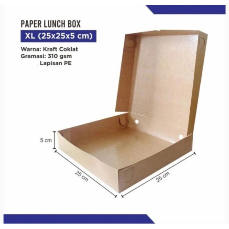 

Kotak Pizza/Box Serbaguna/Kraft B20 K4 (25×25×5cm) (ada lapisan PE)