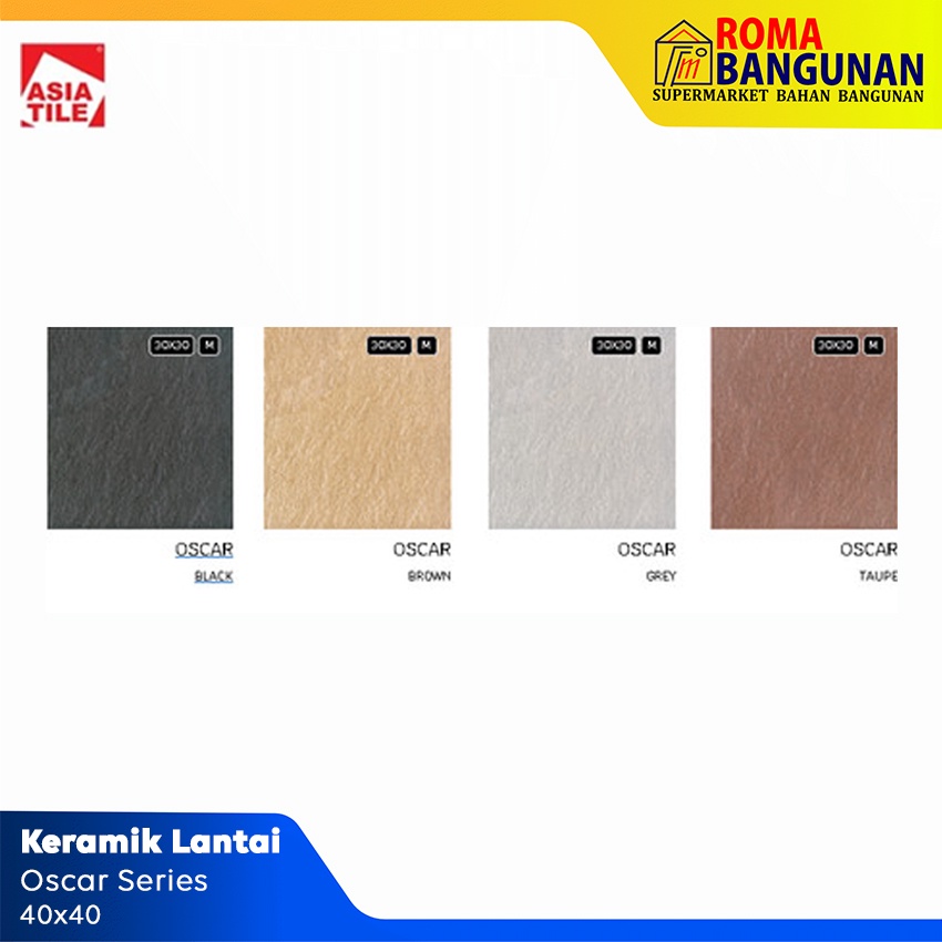 Asia Tile Keramik Lantai Oscar Series Black Brown 40x40