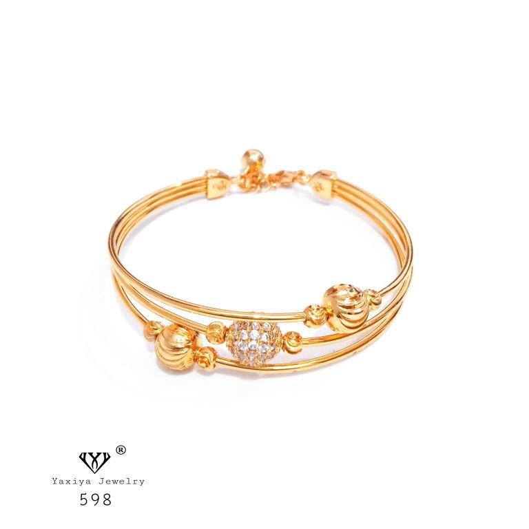 

Gelang Tangan Krawang Mata Perhiasan Imitasi Lapis Emas 18K 598