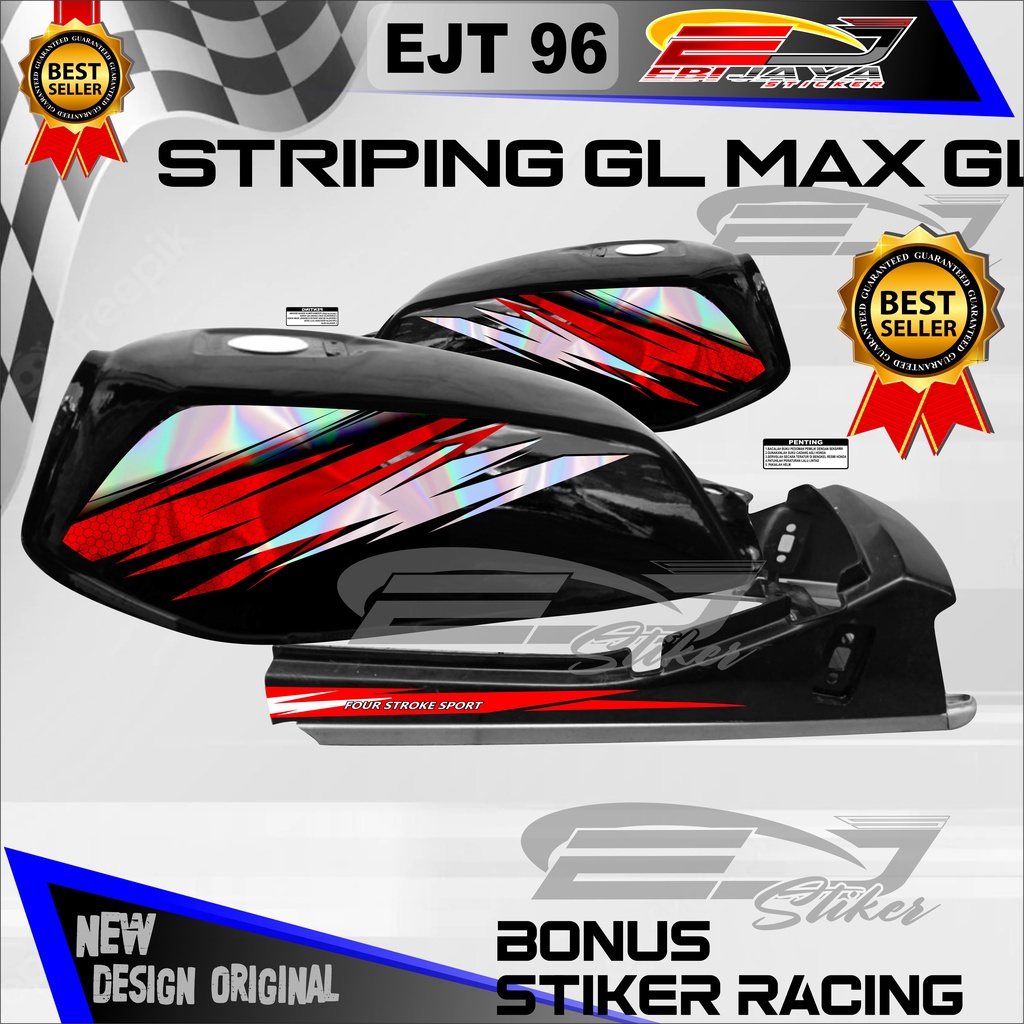 STIKER CUSTOM NEW HONDA GL HOLOGRAM / STRIPING DECALL NEW GL / STRIPING MOTOR HONDA ( EJT 96 )