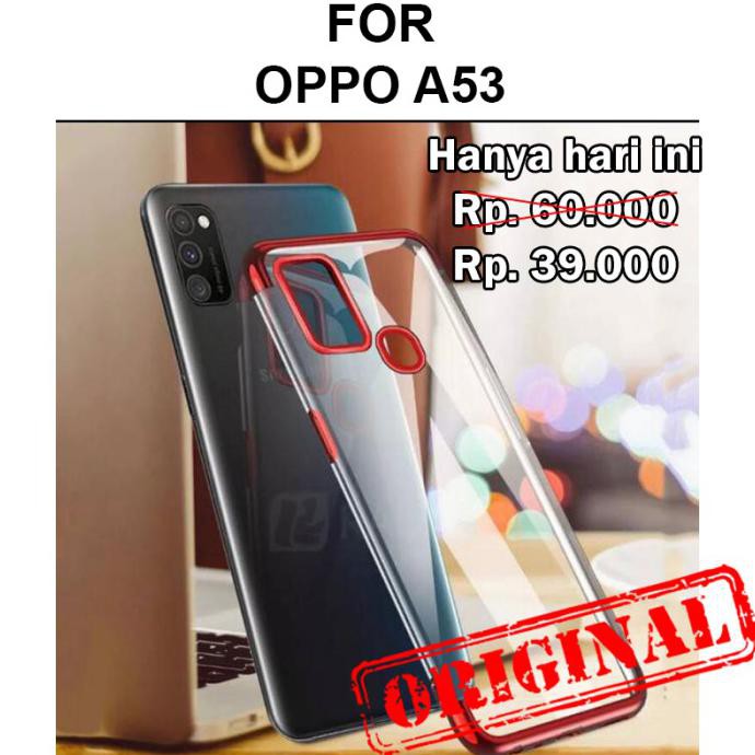 TPU PLATING SOFT CASE OPPO A53 CASING HP BACK COVER SILIKON ULTRA THIN - BLACK