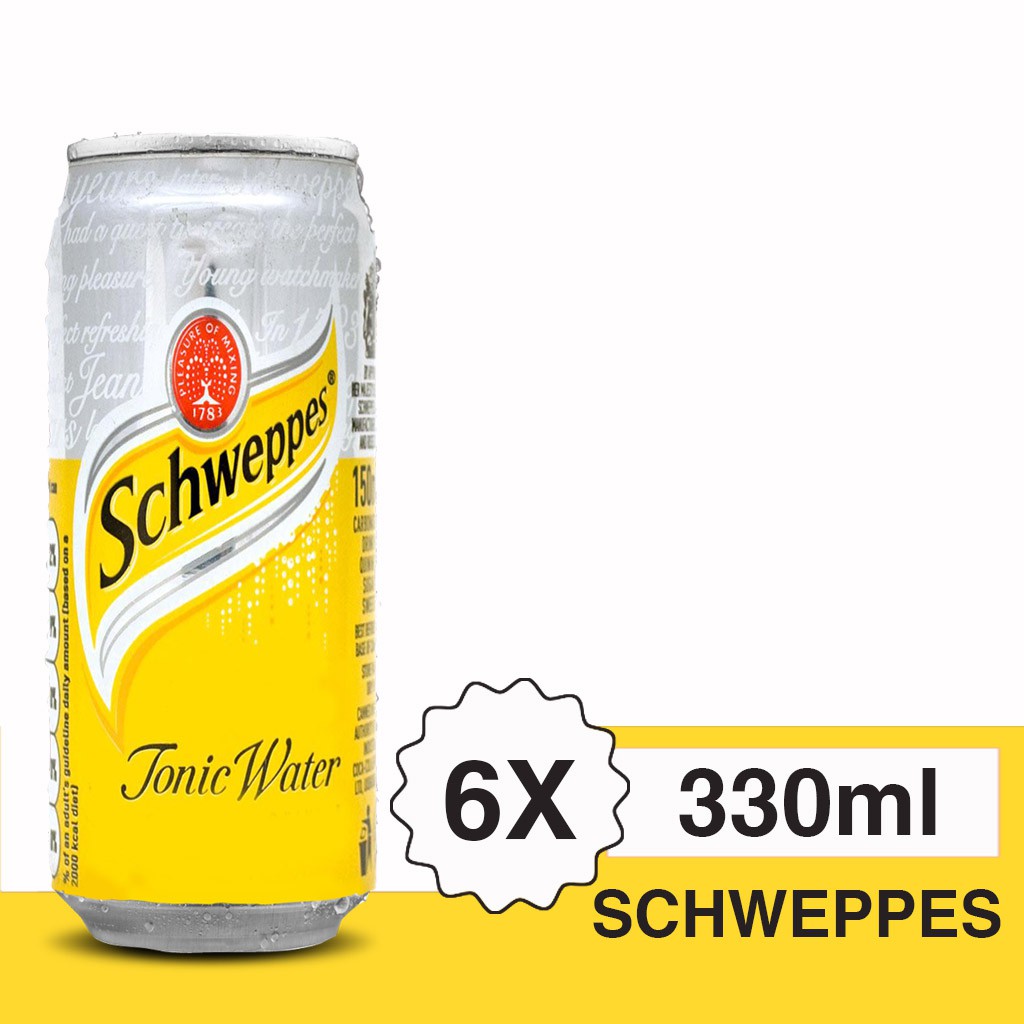 Jual SCHWEPPES TONIC WATER SLEEK CAN 330 ml ( 6 kaleng) Shopee Indonesia