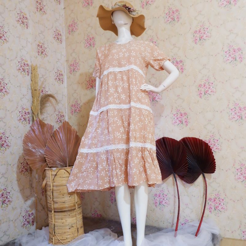 Daster Qonita Batik Salsa Renda Sleting