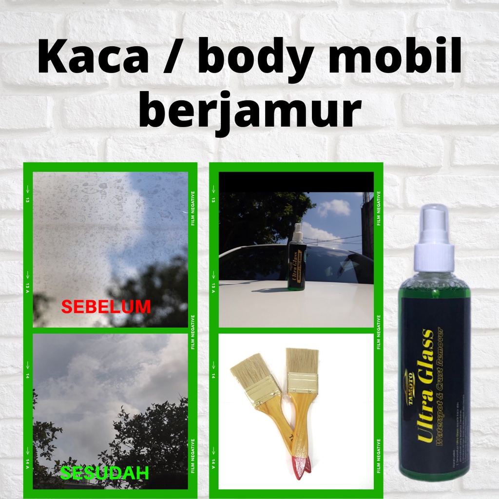 Obat Penghilang / Pembersih Jamur Kaca Mobil bisa untuk body mobil - Waterspot Remover by Tamoto. Chrome emblem logo juga