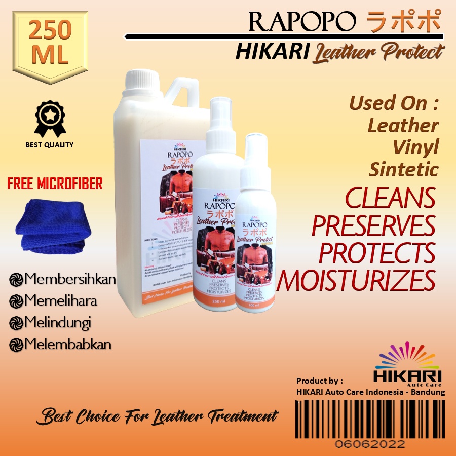 [COD] RAPOPO Leather Protect Cleaner Pembersih Bahan Kulit, Sintesis dan Vinyl