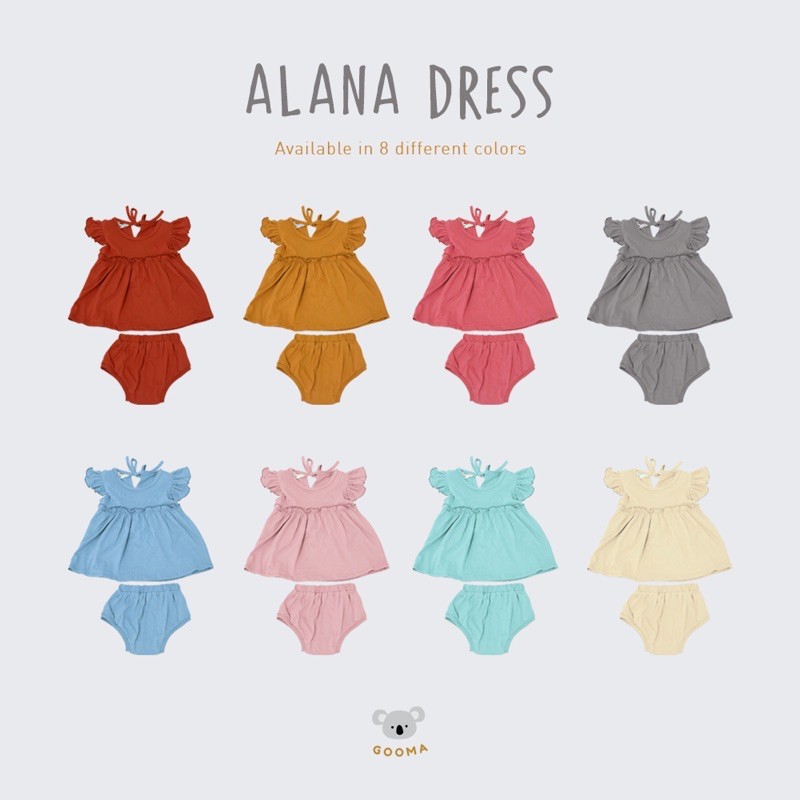 KIDDIEPODS x GOOMA - Alana Dress / Dress anak perempuan / Terusan Anak perempuan 1-10 tahun