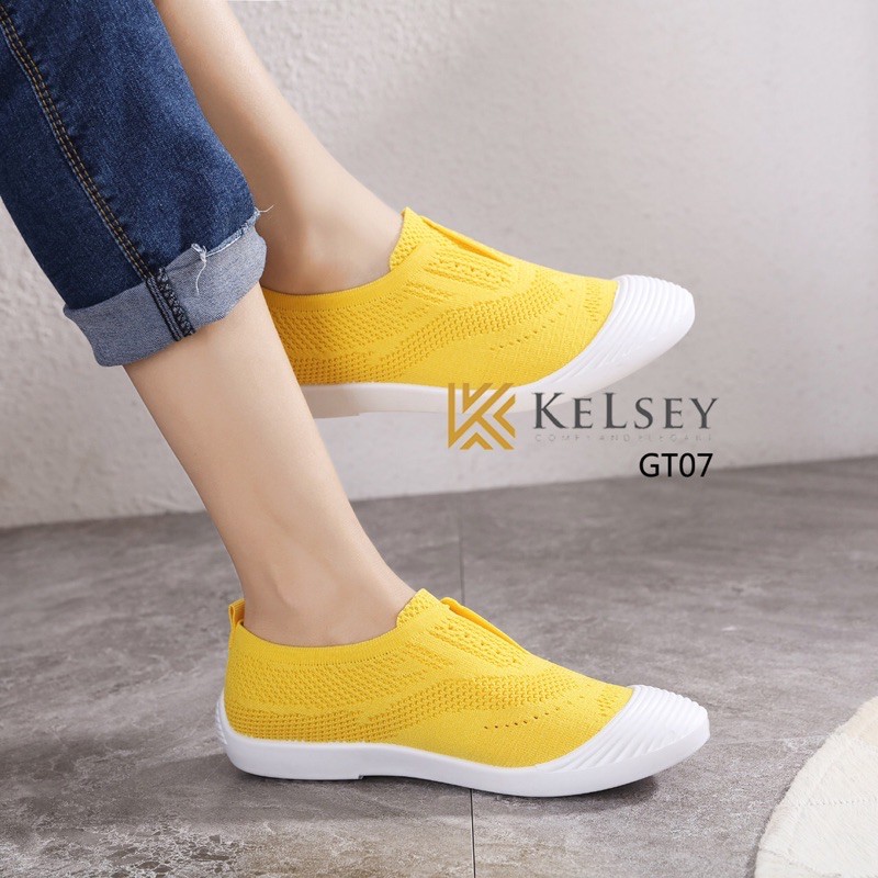 (GRATIS ALAS KAKI) RESTOCK!!  NICOLE SEPATU SLIP ON KELSEY GT07 SEPATU FLYKNIT FLAT SHOES WANITA IMPORT