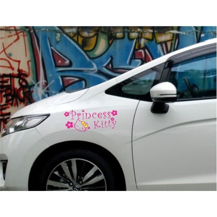 blighoo - stiker bumper mobil Princess Kitty lucu cutting stiker mobil Hello Kitty keren