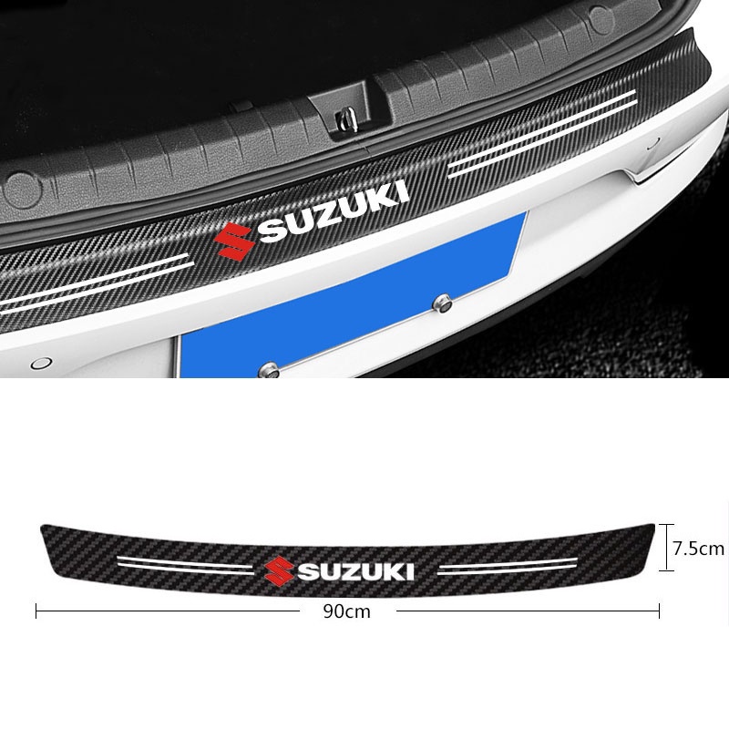 Suzuki 9Pcs Stiker Pintu Mobil Carbon Fiber Sill Protection Auto Anti Gores Anti Slip Untuk SX4 S-cross Jimny Grand Vitara Brezza ERTIGA XL7 Swift Ignis Wagon R