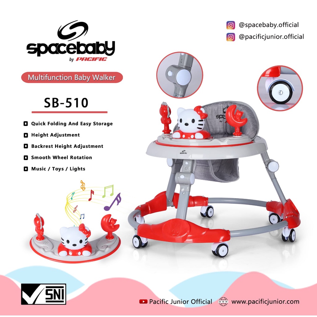 SPACEBABY Baby Walker SB 506 507 509 505  Alat Belajar Jalan SPACE BABY [ * FREE PACKING DUS ALAS ]