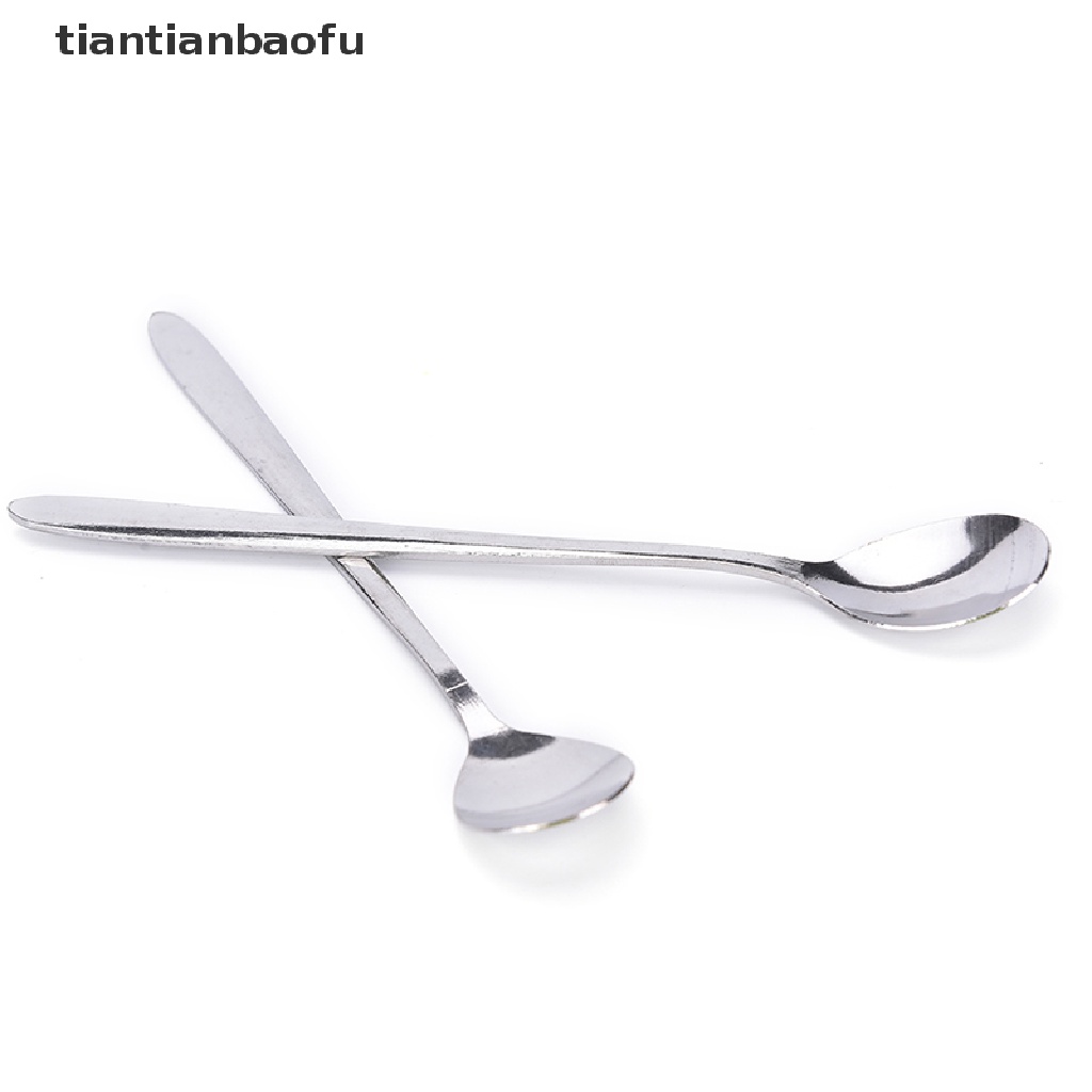 [tiantianbaofu] 16cm Long Handle Stainless Steel Tea Coffee Spoons Ice Cream Cutlery Boutique