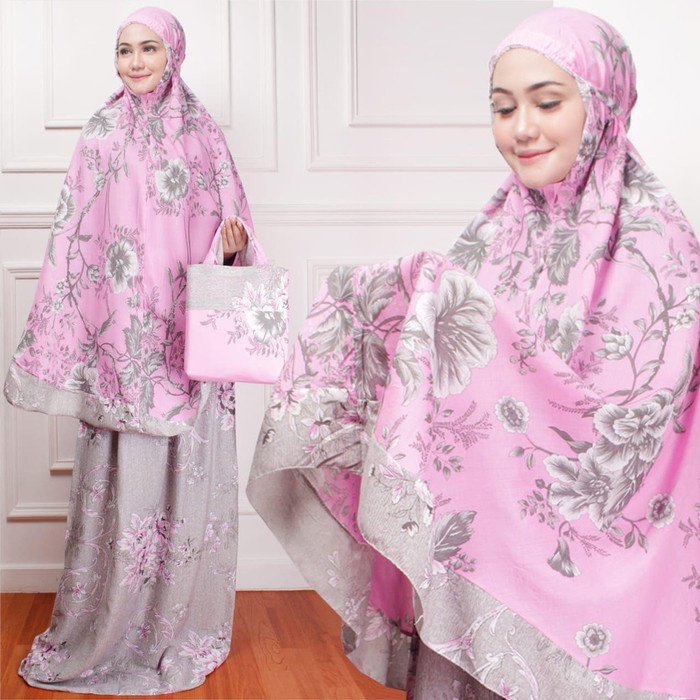 MUKENA- DIONISIA SHABY MUKENA DEWASA KATUN JEPANG DEWASA JUMBO - PINK -MUKENA.