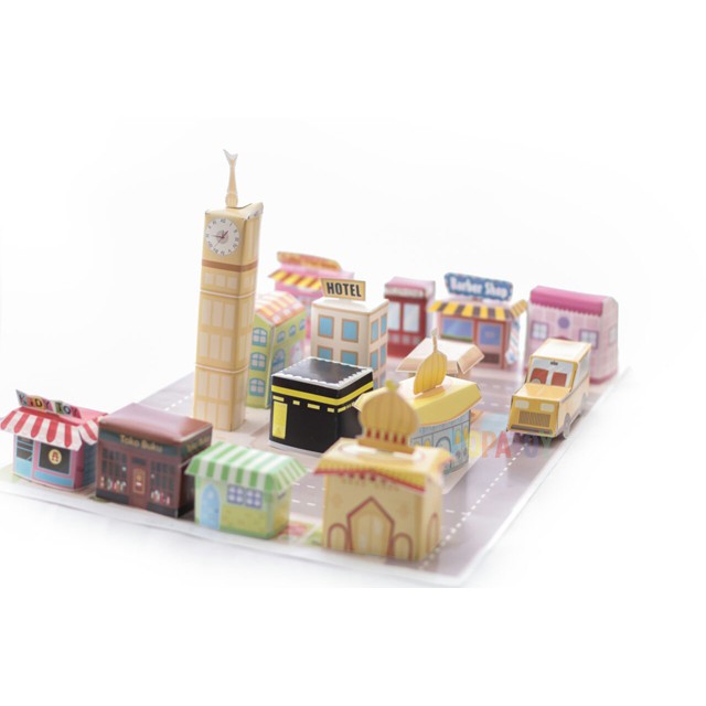 Mainan anak edukasi puzzle 3D seri Ka'bah