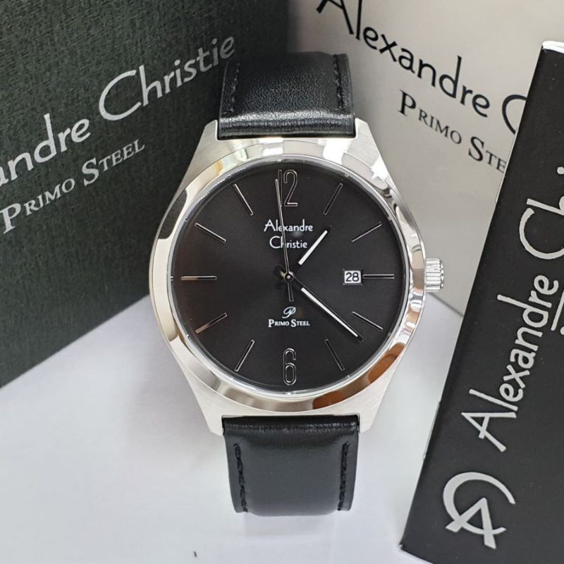 JAM TANGAN PRIA ALEXANDRE CRISTIE AC 1009 BLACK SILVER