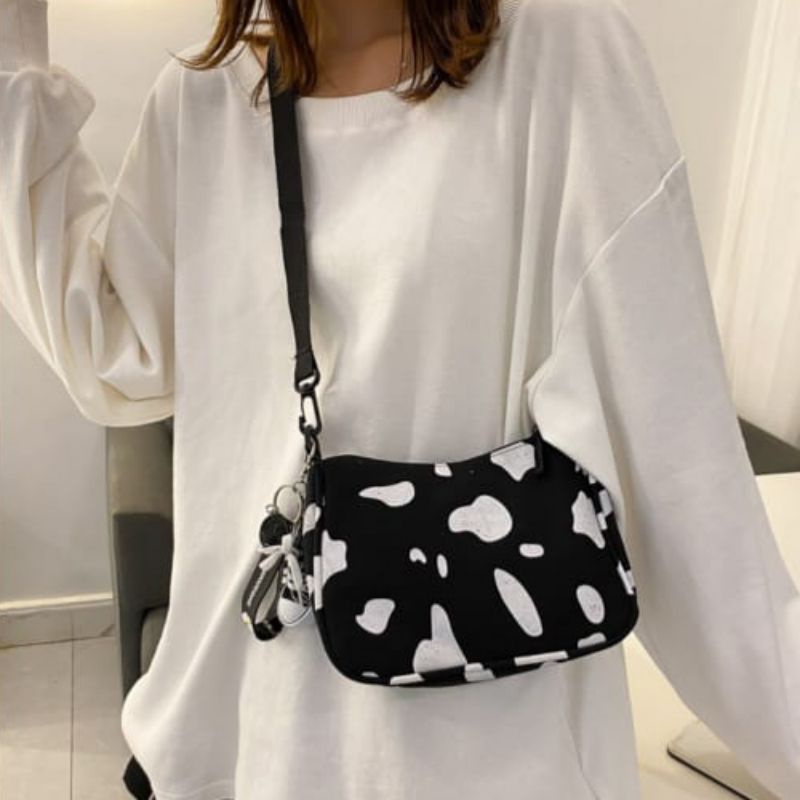 N_B_S / HOBOCOW  Tas Selempang  Kanvas Wanita  Selempang Slingbag Mini Tas Selempang &amp; Bahu Wanita