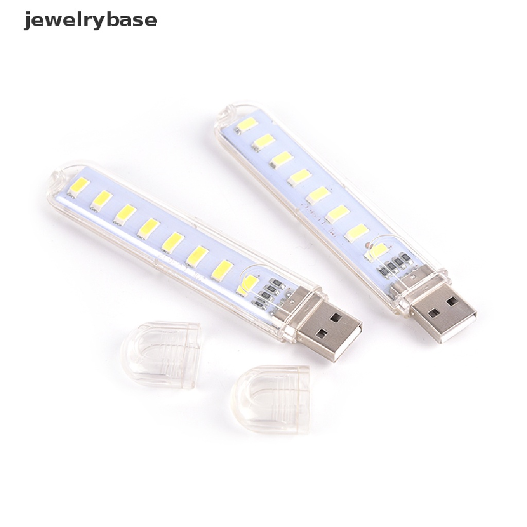 (jewelrybase) Lampu Malam 8-LED Mini Portable Tenaga USB Untuk Laptop / PC