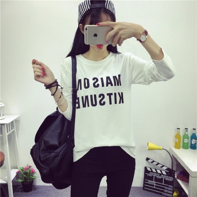 Korean T shirt Kaos Maison Kitsune